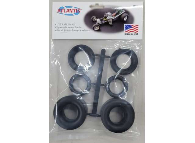 Funny Car Tire set bagged with punched header card,plastic modelkit Atlantis Model