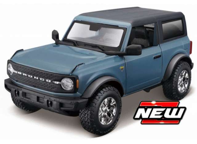 Pre-Order – 2021 Ford Bronco Badlands Kit, blue/black 1:24 Maisto Model (mai39535) – ETA. July/August 2026