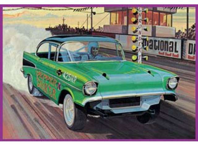 1957 Chevrolet Bel Air "Pepper Shaker" Silent Box, plastic modelkit 1:25 AMT Model