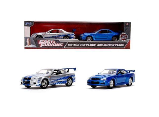 #253204004 1/32 F&F Brian's Nissan Skyline twin pack, blue/silver 1:32 Jada Model (JADA31980) – ETA. March/April 2027