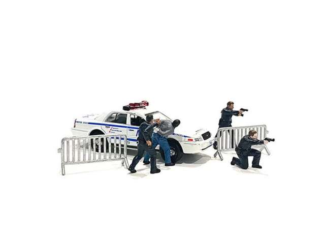 Police Line Mijo Figure set, various 1:64 American Diorama Model