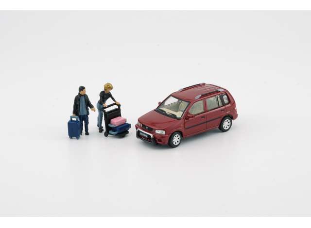 Mazda 1994 Demio, red with some figures 1:64 BM Creations Model