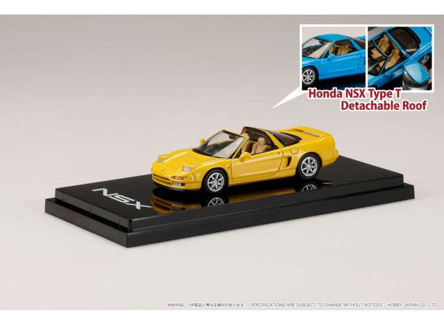 Available To Order – Honda NSX Type T with Detachable Roof, Indy Yellow Pearl 1:64 Hobby Japan Model (HJ643006BY)