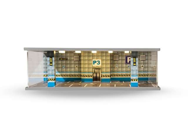 Illuminated Diorama model "Car Park P3 Blue floor" Scale 1:64.Cars not included. 1:64 Atlantic Model