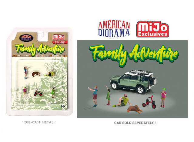 Family Adventure Figure set 1:64 American Diorama Model
