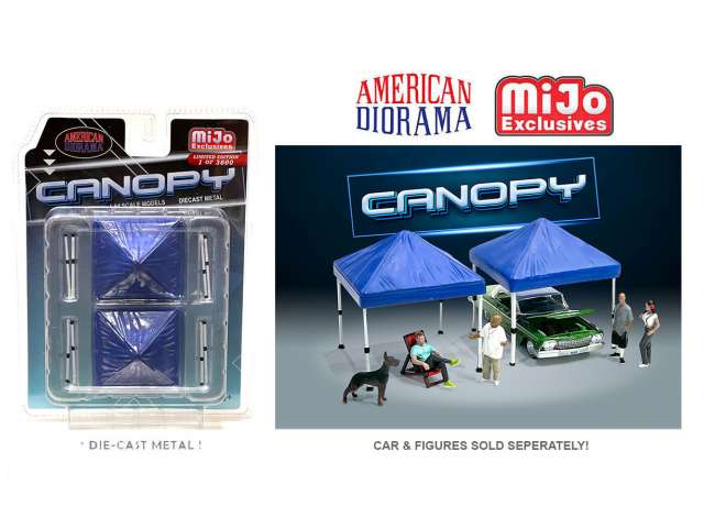 Canopy set of 2, blue 1:64 American Diorama Model