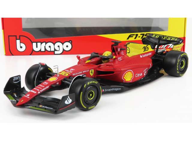 2022 Ferrari F1-75 #16 Charles Leclerc 2nd Monza GP Italy, red 1:18 Bburago Model