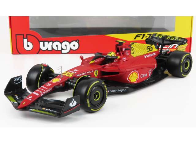 2022 Ferrari F1-75 #55 Carlos Sainz 4th Monza GP Italy, red 1:18 Bburago Model