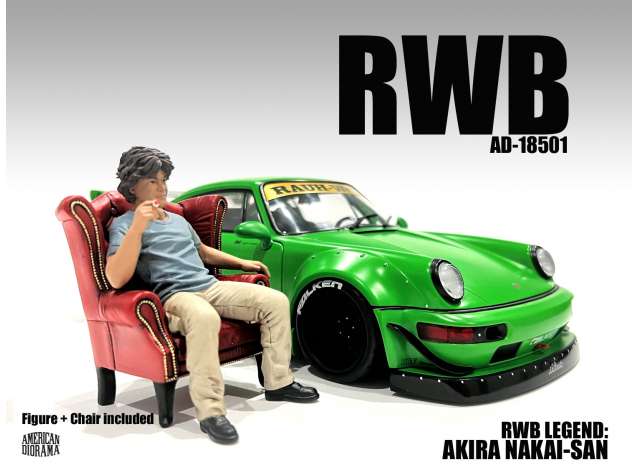 RWB Legend Akira Nakai-San Figure & Chair 1:18 American Diorama Model