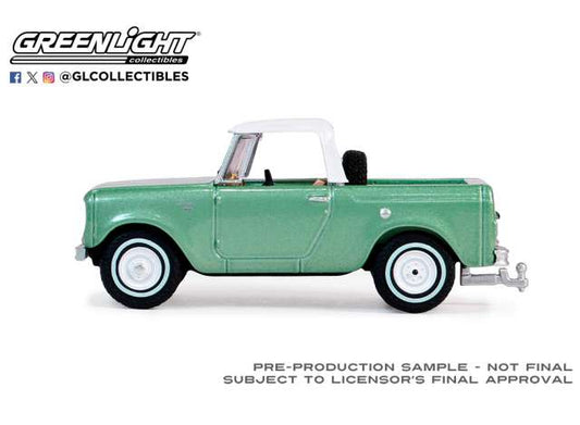 1965 Harvester Scout Half Cab Pickup Blue Collar Collection Series 13 1:64 GreenLight Model Car (GL35280-A)