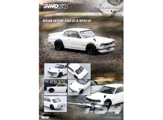 1:64 INNO64 IN64KPGC10-WHI NISSAN SKYLINE 2000 GT-R (KPGC10) WHITE