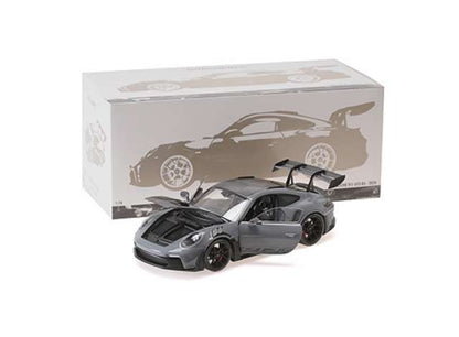 MINICHAMPS Porsche 911 (992) GT3 RS 2024 Grey with Weissach Package Black Wheels Limited Edition 1:18 (110062024)