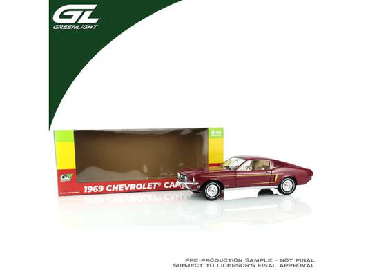 Pre-Order – 1968 Ford Mustang GT Fastback, Royal maroon with gold GT Stripe 1:18 GreenLight Model (gl13693) – ETA. September 2026