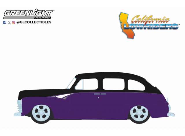 Pre-Order – 1946 Ford Fordor Super Deluxe *California Lowriders Series 6*, purple/black 1:64 GreenLight Model (gl63070A) – ETA. September 2026