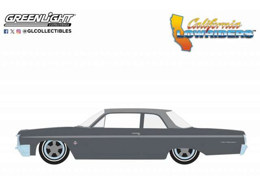 Pre-Order – 1964 Chevrolet Bel Air *California Lowriders Series 6*, dark gray/silver 1:64 GreenLight Model (gl63070D) – ETA. September 2026