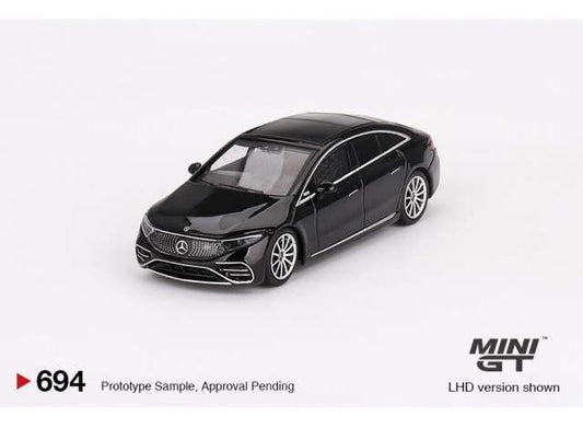 Pre-Order – 2024 Mercedes Benz EQS 580 4-Matic, black 1:64 Mini GT Model (MGT00694rhd) – ETA. September 2026