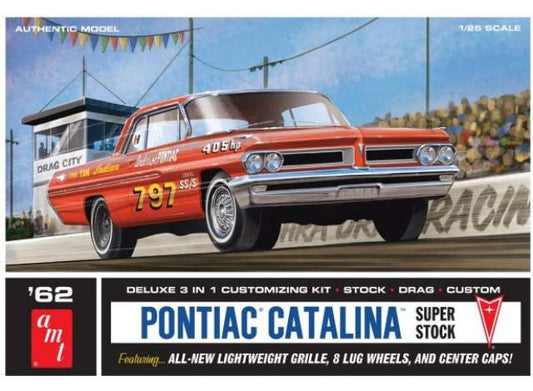 1962 Pontiac Catalina Super Stock, plastic modelkit 1:25 AMT Model