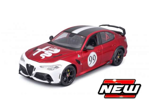 2020 Alfa Romeo Giulia GTAm #99, red/white/black 1:18 Bburago Model