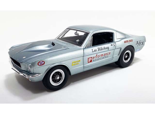 1965 Ford Mustang AFX Les Ritchey, silver 1:18 Acme Diecast Model