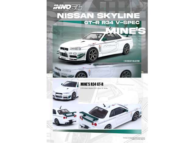 1/64 INNO64 IN64-R34VS-MINES NISSAN SKYLINE GT-R (R34) V-SPEC N1 TUNED BY "MINE'S"