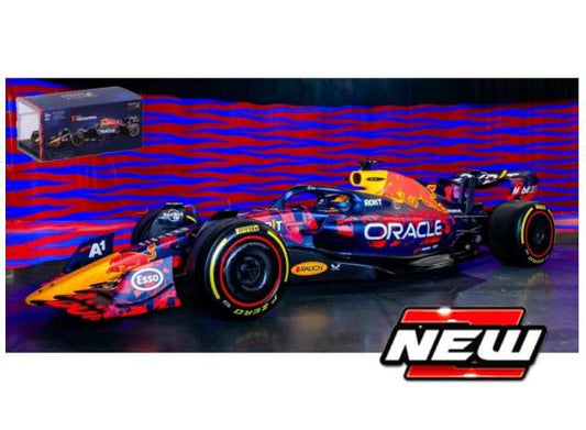 Pre-Order – 2024 Red Bull RB20 #1 Max Verstappen with Helmet, *Silverstone* Limited Edition (EMBARGO), blue/red/yellow 1:43 Bburago Model (bura38098VS) – ETA. July/August 2026