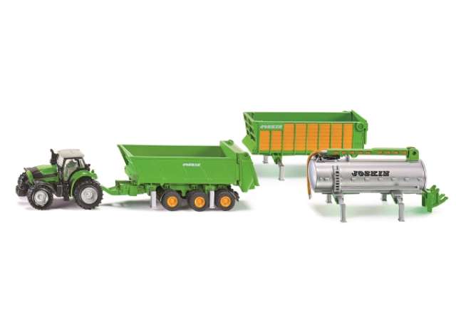 Available To Order – DEUTZ-FAHR with Joskin Trailer Set, green 1:87 Siku Model (SIK1848)
