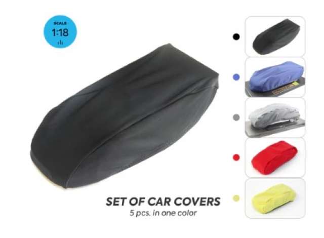 Pre-Order – Set of car covers for car models, yellow  The set included 5 pcs. 1:18 Dioramatoys Model (DTT1819yellow) – ETA. September 2026