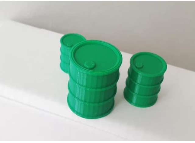 Pre-Order – Set of 3 barrels, Scale 1/18, 1/24, 1/32, green  The set included: 1 big barrel - 26 mm high x 21 mm diameter 1 middle barrel - 19 mm high x 15 mm diameter 1 small barrel - 15 mm high 1:0 Dioramatoys Model (DT34319GREEN) – ETA. November 2026