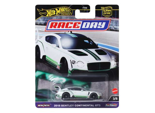 Race Day 2018 Bentley Continental GT3 3/5 1:64 Hot Wheels Model (HRV93)