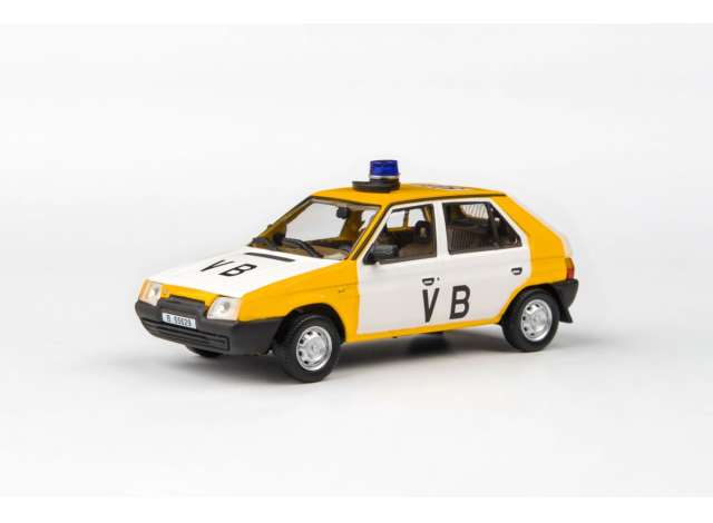 1988 Skoda Favorit 136L Czechoslovak Communist Police, white/orange 1:43 Abrex Model