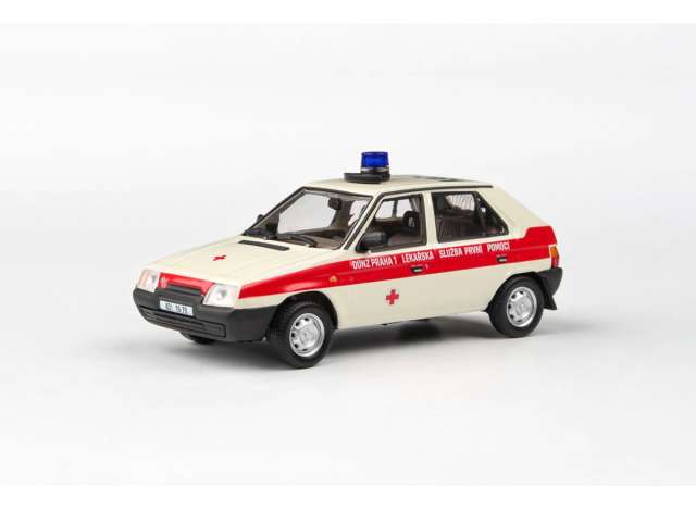 1988 Skoda Favorit 136L , Rescue car CZ, white/red 1:43 Abrex Model