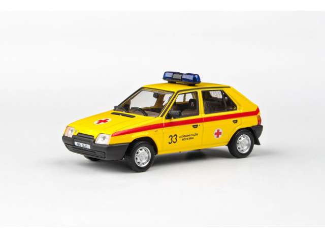 1988 Skoda Favorit 136L , Rescue Service Brno, yellow/red 1:43 Abrex Model