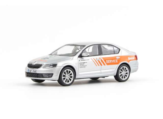 2012 Skoda Octavia III *Mobil Service*, silver/orange 1:43 Abrex Model