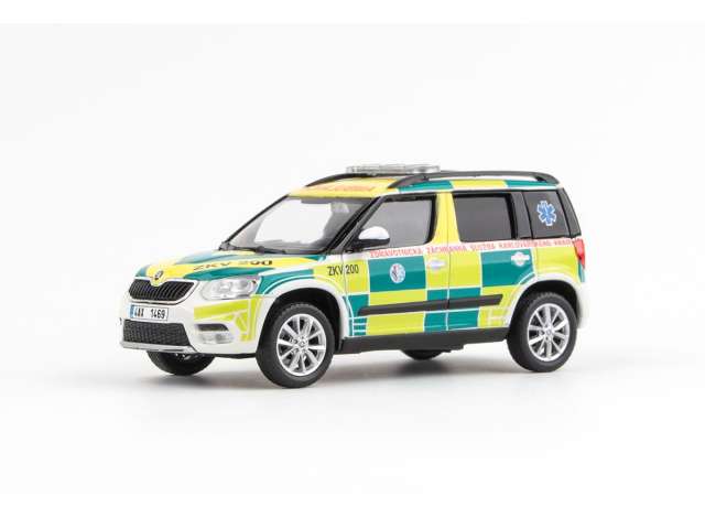 2013 Skoda Yeti FL EMS Of Karlovy Vary Region 200, yellow/green/white 1:43 Abrex Model