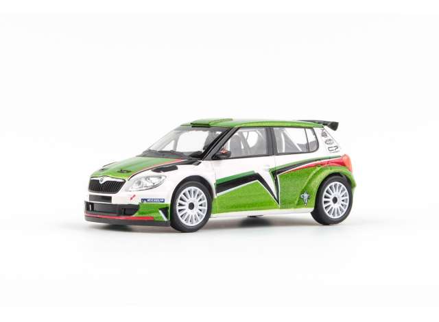 2010 Skoda Fabia II FL S2000, Skoda Motorsport Design 2011, white/green 1:43 Abrex Model