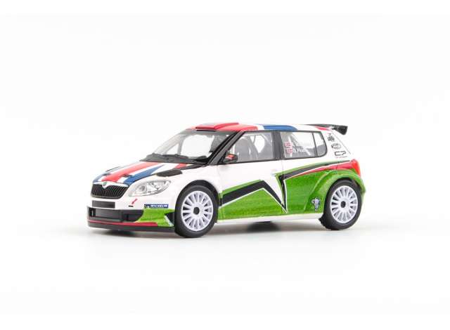 2010 Skoda Fabia II FL S2000, Skoda UK *Mikkelsen* Design 2011, white/green 1:43 Abrex Model