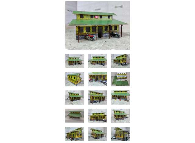 .5 Railway Station G, Train stationDimensions: 440mm. x 300mm. x Height 230mmMaterials: PVC, plastic, 3d printed elementsEasy to assemble – diecast model