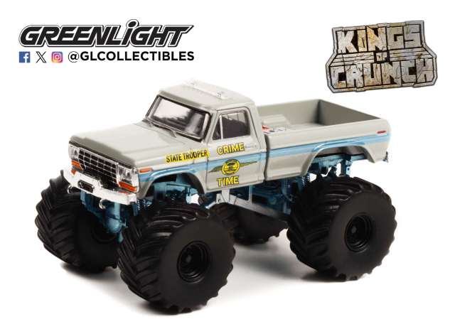 Pre-Order – 1979 Ford F-250 — Crime Time State Trooper * Kings of Crunch - The Greatest Hits*, grey/blue 1:64 GreenLight Model (gl49195F) – ETA. September 2026