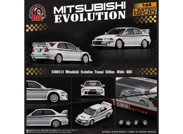 Mitsubishi Lancer EVO 6.5 Tommi Edition, white 1:64 BM Creations Model