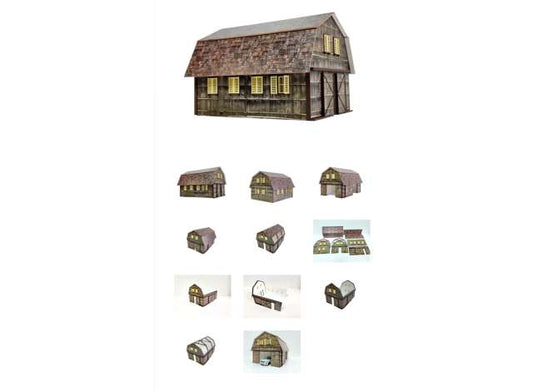 1:22,5-1:24 Train model depot-barn Dimensions: 346mm x 300mm x Height 260mm Materials: PVC, Plastic Dioramatoys Model