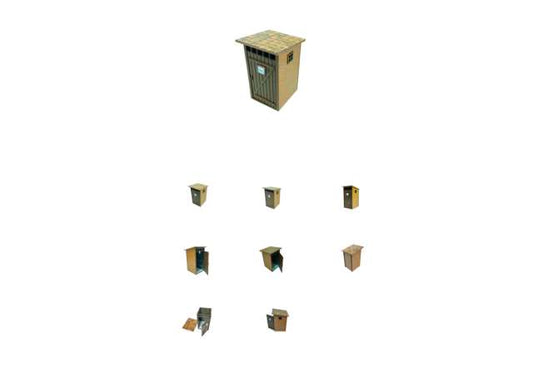1:22,5-1:24 Outdoor Toilet Dimensions: 60mm x 55mm x 105mm Dioramatoys Model