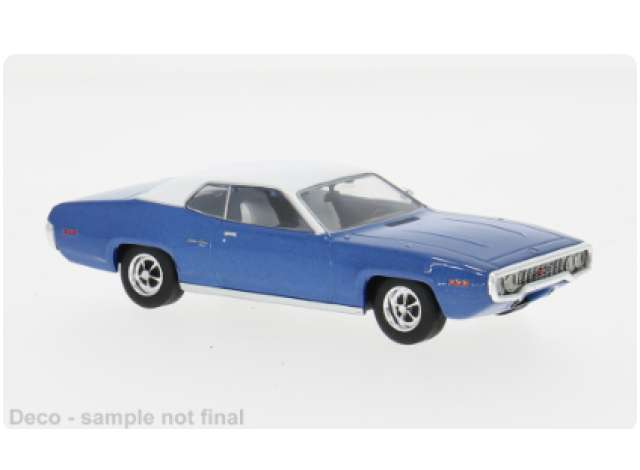 Pre-Order – 1971 Plymouth Satellite Sebring Plus, blue/white 1:43 IXO Models Model (ixoCLC601) – ETA. July/August 2026