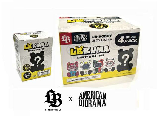 Pre-Order – 7cm figurine Liberty Walk Kuma *Blind Box* style, 4pack 1:0 American Diorama Model (AD-LBKUMA05~4) – ETA. December 2026