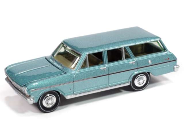 1965 Chevrolet Nova II Wagon, Willow Green 1:64 Auto World Model