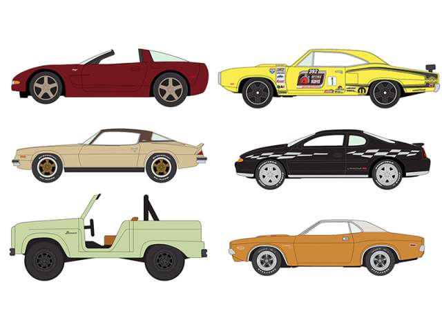 Pre-Order – Johnny Lightning Classic Gold mix of 6, Assortment 2025 Release 1 1:64 Johnny Lightning Model (JLCG033B~6) – ETA. September 2026