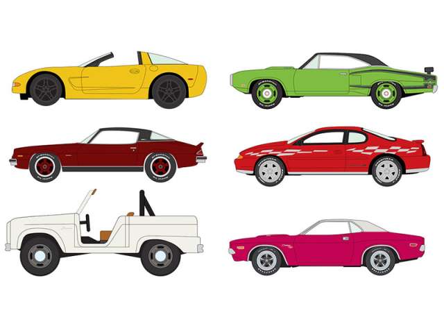 Pre-Order – Johnny Lightning Classic Gold mix of 6, Assortment 2025 Release 1 1:64 Johnny Lightning Model (JLCG033A~6) – ETA. September 2026