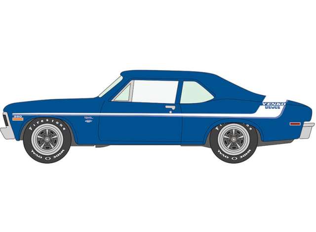 Pre-Order – 1970 Chevrolet Nova *Yenko Deuce*, Fathom blue poly with white stripes 1:64 Johnny Lightning Model (JLSP383A) – ETA. September 2026
