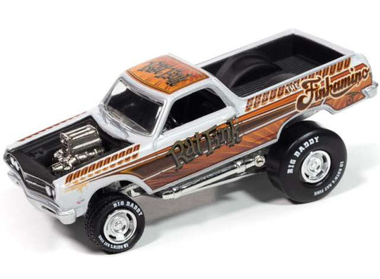 Pre-Order – 1965 Chevrolet El Camino Rat Fink *Zinger*, Pearl White with *Funkamino* Graphics 1:64 Johnny Lightning Model (JLSP411) – ETA. September 2026
