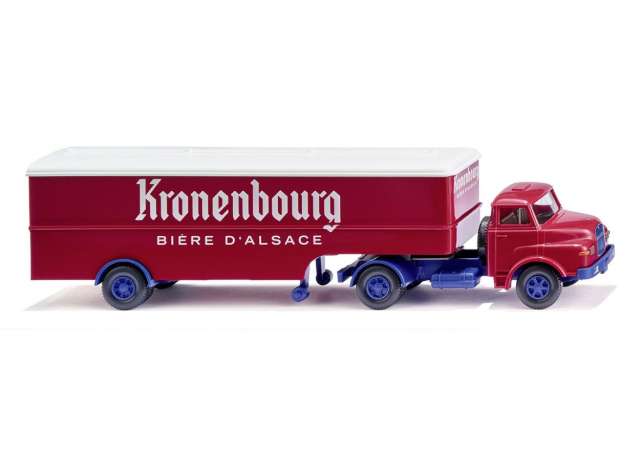 Available To Order – Box tractor-trailer (Saviem) *Kronenbourg*, red/blue 1:87 Wiking Model (WIK1322)