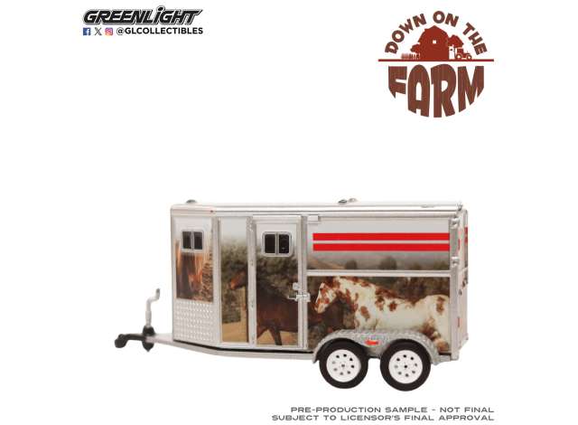 Pre-Order – Horse Trailer - Custom Horse Wrap *Down on the Farm Series 11* 1:64 GreenLight Model (gl48110F) – ETA. September 2026